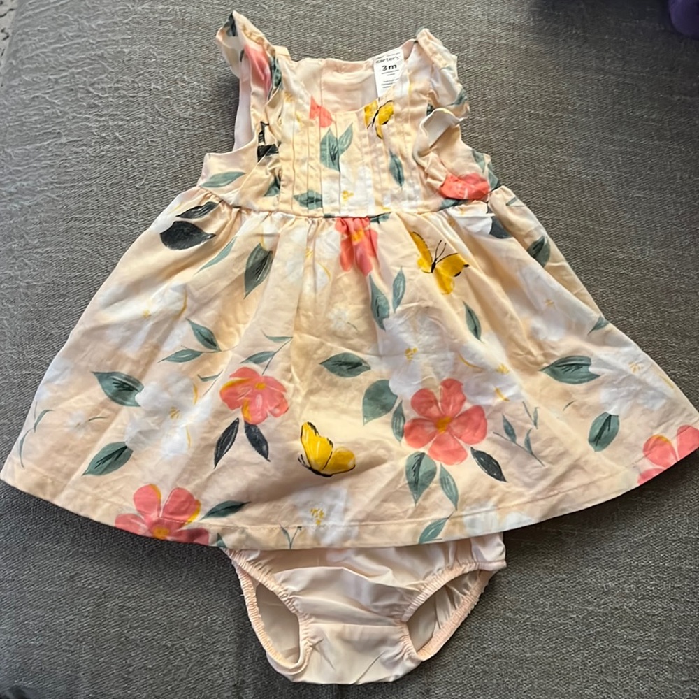 Carters FlorL Butterfly Pink Dress - 3M